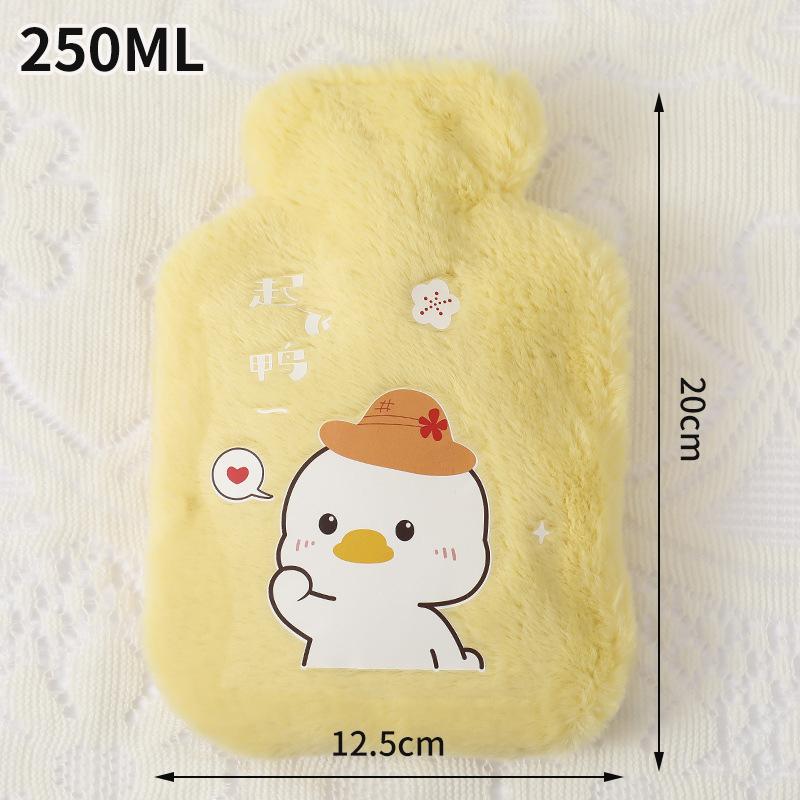 Cartoon Hot Water Bag with Cloth Cover Kawaii Plush Warm Bag Plush Hot Water Bottle Portable Hand Warmer Home School Supplies