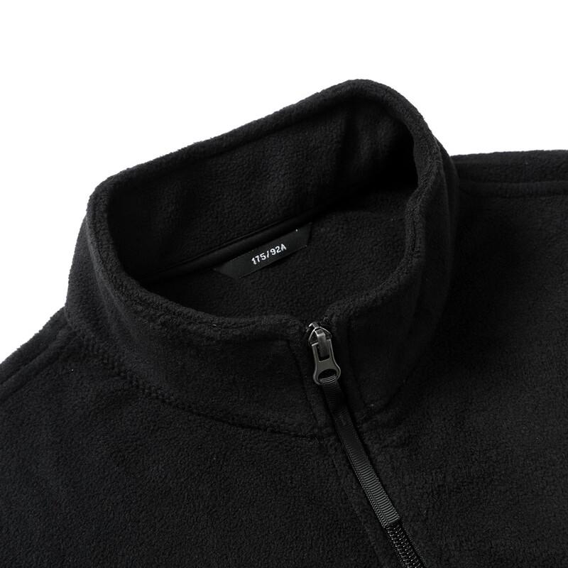 Xuezhongfei Men's Solid Color Fleece-Lined Stand-Collar Jacket