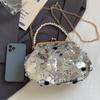 Evening Clutch Bag With Sequin Shell Design For Formal Events And Party Wear