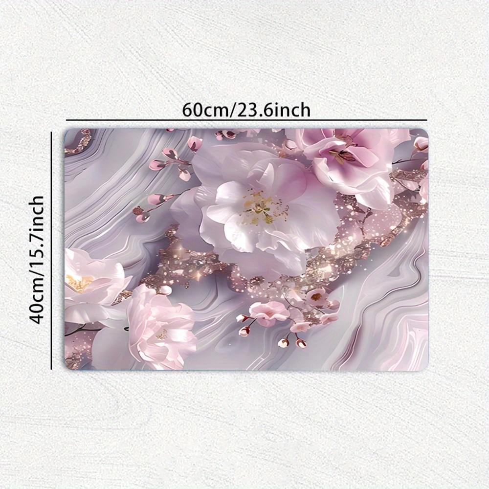 1Pcs Rubber Drying Mat With Mauve Petite Flower Mats Heat-Resistant Table Mats Tableware Drying Mats Moisture- For Coffee Shop