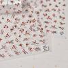 Chinese Acacia Bean Nail Art Sticker Relief Jelly Crystal Diamond Red Bean Green Leaf Nail Decorative Decal Piece