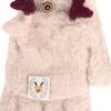 Girls Fingerless Gloves Keep Warm Cartoon Pattern Thickened Flip Top Gloves for Winter Beige