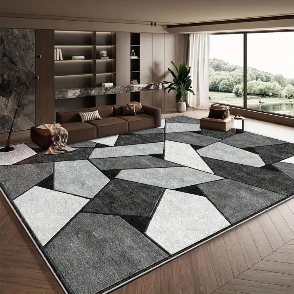 Modern Geometry Living Room Carpet, Simple Sofa Cushion, Bedroom And Dining Room Floor Mat, Anti-Slip Home Decoration