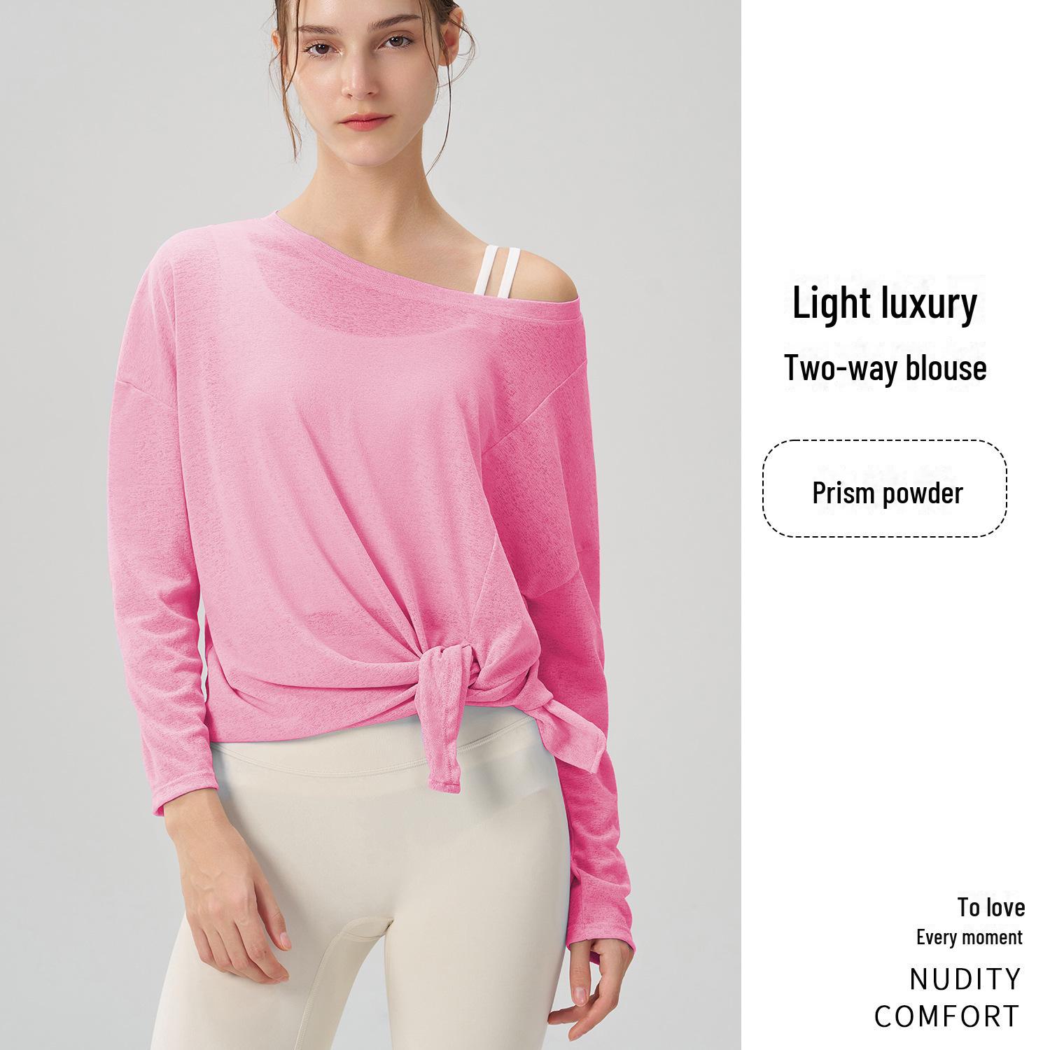 Женская осенняя дышащая майка для йоги с разрезами, утягивающая, свободного кроя, с длинными рукавами, фитнес-блузка S/M