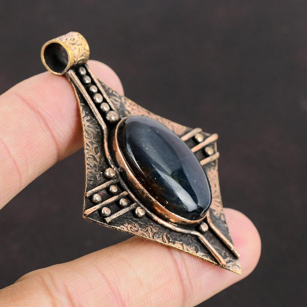 Pietersite Pendant Copper Pendant Handmade Pendant Pietersite Jewelry Fashionable Pendant Gemstone Copper Jewelry Gift For Mom Healing Stone