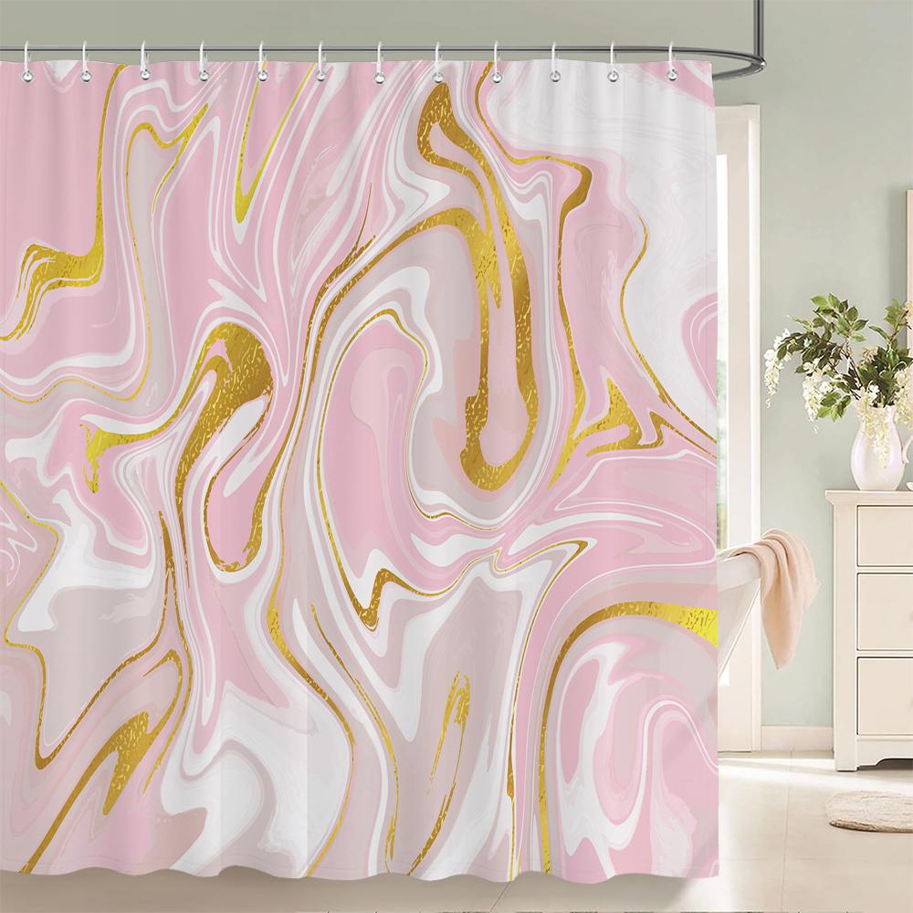 Marble Ripple Shower Curtain Abstract Striped Waterproof Bath Curtain For Bathroom Home Decor Polyester Fabric Bathroom Curtain