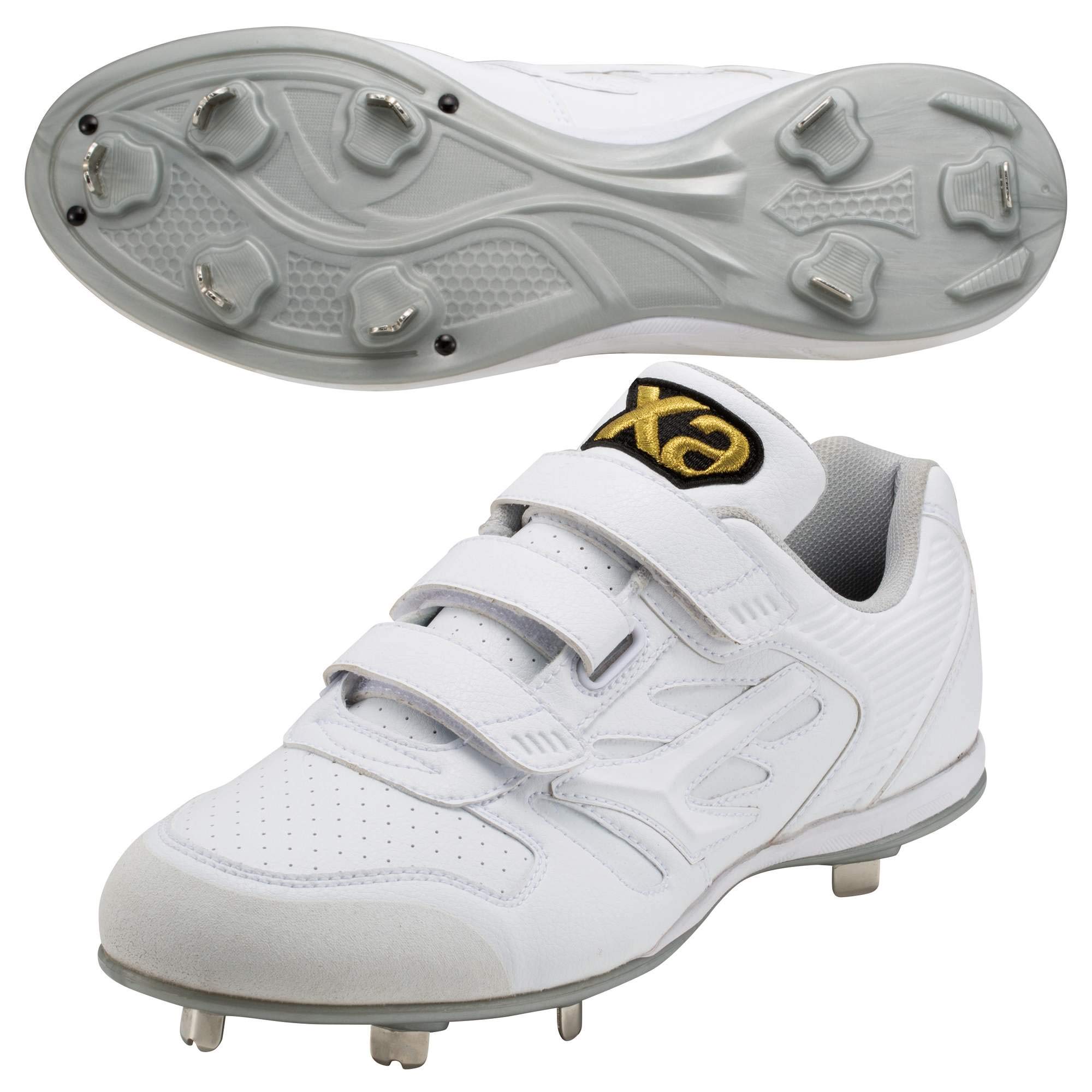

XANAX Baseball Spike Belt Type Alternating Type Resin Sole Trust BS325CL White x White Compatible with High School Baseball Made in Japan 25.5cm