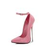 New Super High Pointed Toe Slim Heels Shoes Style Fashionable Light Mouth Large Size Elegant Buckle Fashionable Bright Colors