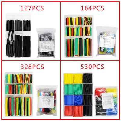 Colored Eco-Friendly Heat Shrink Tube Assortment - 127, 164, 328, 530pcs