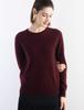 Round Neck Long Sleeve Cashmere Pullover - 2025 Women's Solid Color Knit Base Layer Sweater