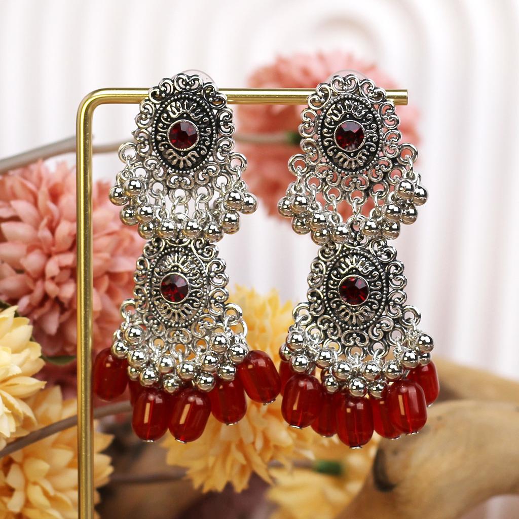 Retro Diamond-Encrusted Bells, Water Drop Ear Hooks, Light Luxury Bohemian Style Fashion Temperament Earrings