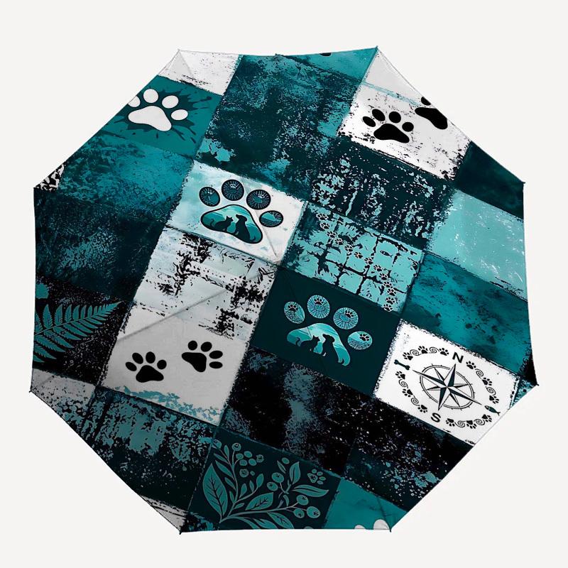 

1PC Paw Prints Pet Theme Umbrella-8-Rib Reinforced, Automatic Open, Lightweight & Durable, Fashion Accessory for Outdoor, Beach L0363