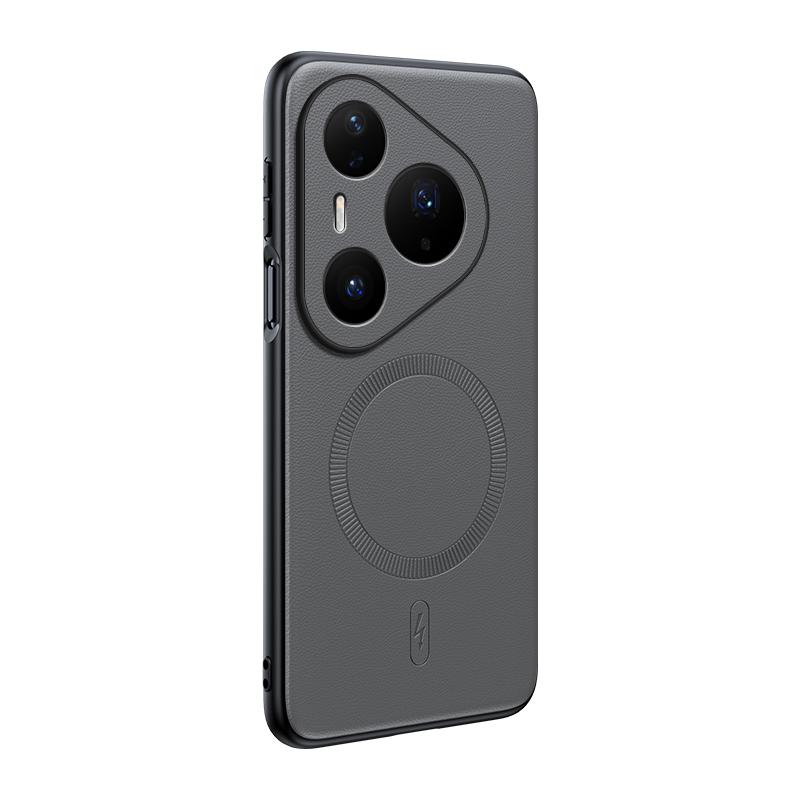 

Для Huawei Pura 80 Pro Чехол Магнитная Кожаная Защитная Крышка Высокое Качество Защита от Отпечатков Пальцев Нескользящий ПК+ТПУ Huawei Pura 80 Pro серый