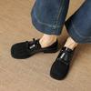 Krazing Pot Flock Round Toe Thick Med Heels Spring Summer Shoes Big Size 43 Size 33 Women Slip on Butterfly-knot Platform Pumps