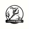 Individuelles Metallschild Schwarz Gymnastik Wandkunst Personalisierter Name Adresse Tanz Sport Fan Dekor