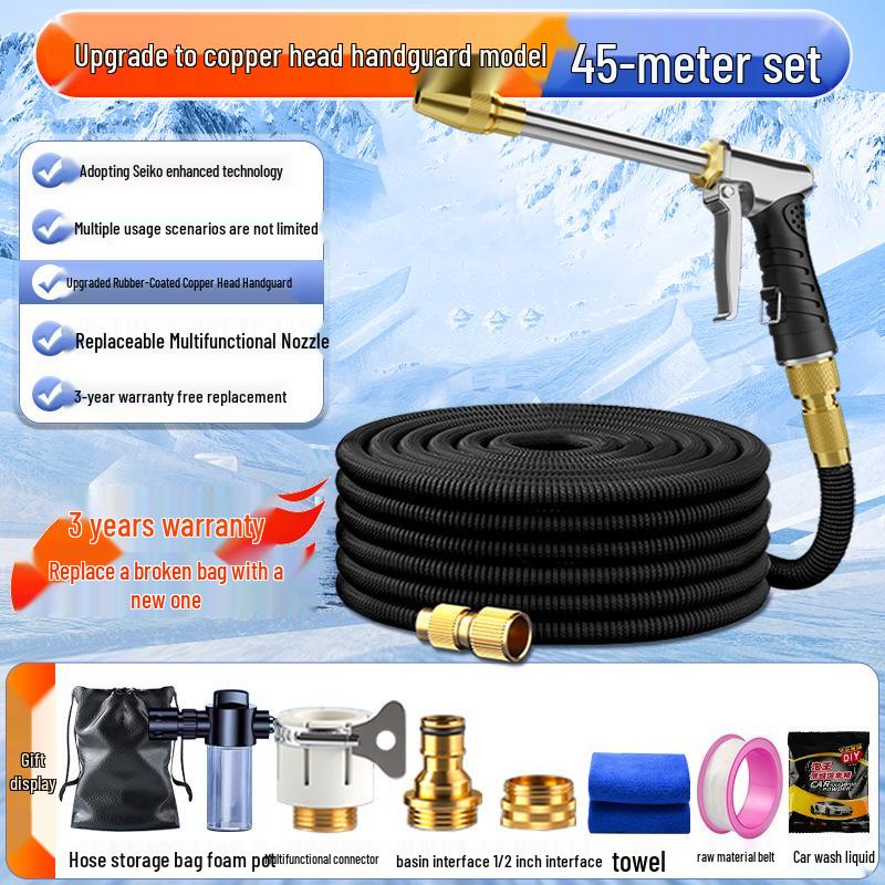 High-Pressure Car Wash Water Gun with Telescopic Hose