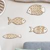 4 Stück Gewebte Fisch-Wanddekoration Handgefertigte Küsten-Boho-Kunstdekoration für Wohnzimmer Schlafzimmer Badezimmer