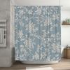 Stylish Floral Waterproof Shower Curtain For Bathroom Decor Blue And White Fabric Shower Curtains With Ring Holders Set