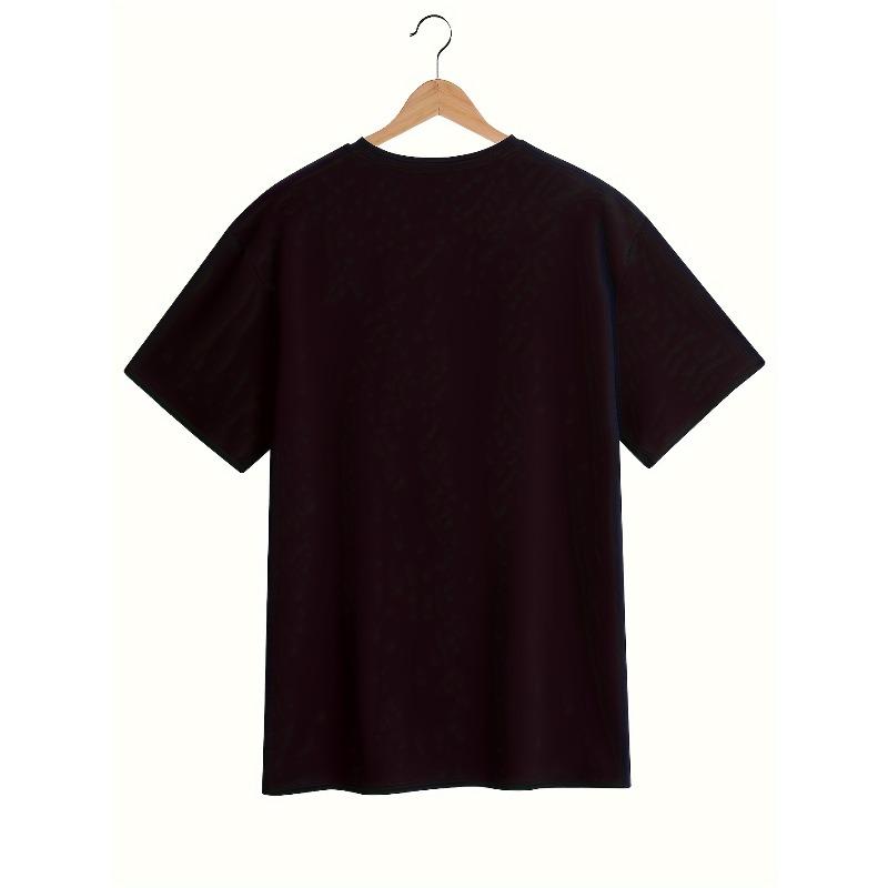 Damen Schickes Woodstock Buchstabenprint Rundhals Kurzarm T-Shirt Bequem Lässig Tägliche Kleidung Stilvolles Layering Top