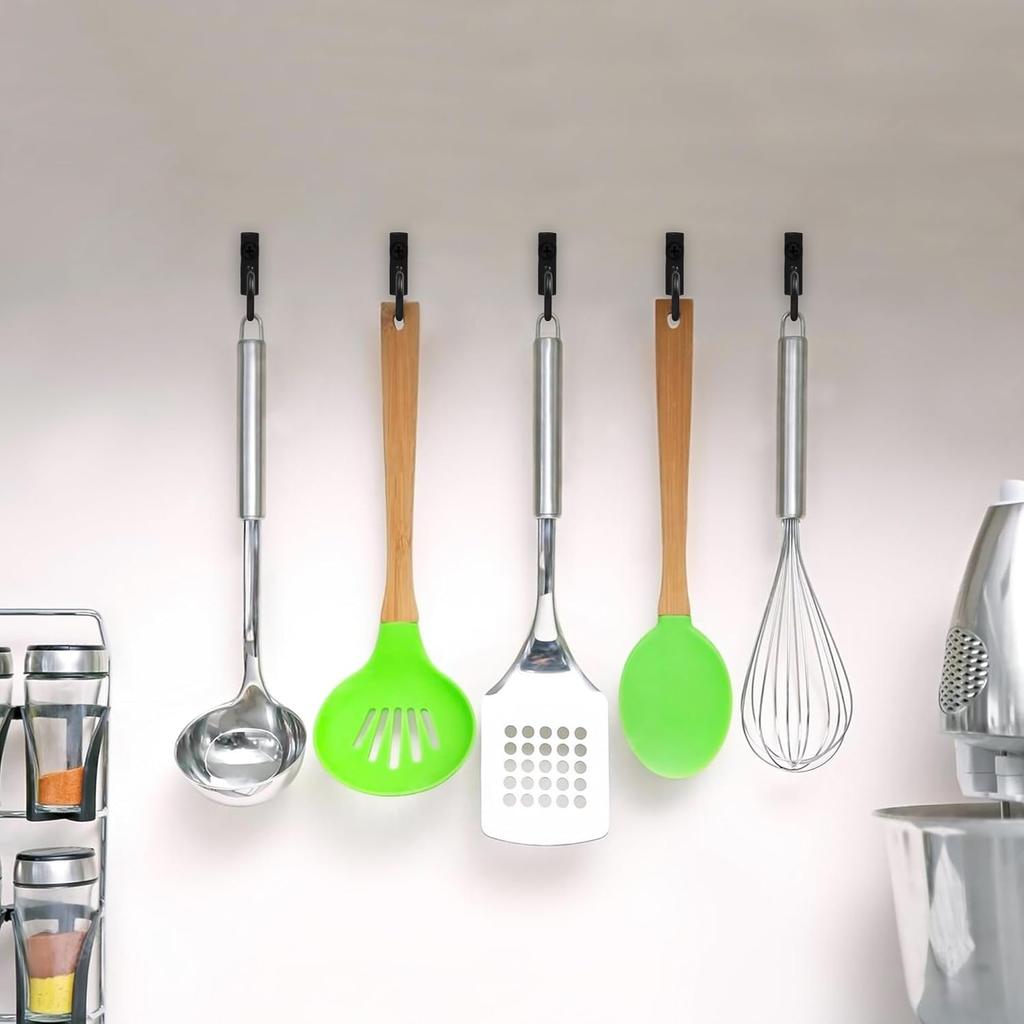 40 Pieces Key Hooks Black Small Hooks Wall Mounted Single Hook for Hanging Clothes Hat Jewelry Hanging Kitchen Bathroom Towels Farmhouse Retro Small