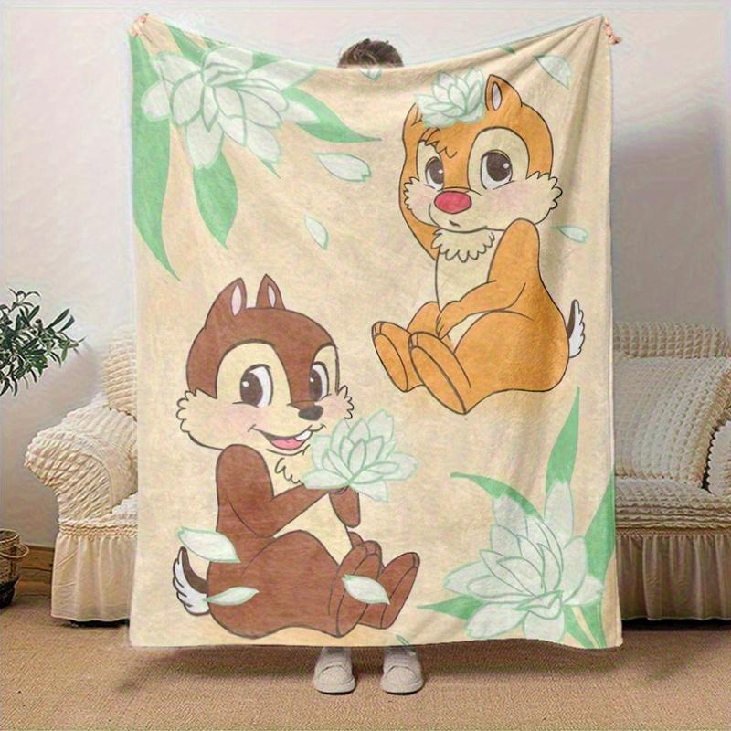 1pc, Charming Chip 'n Dale Throw Blanket Perfect for Home Decor, Couch Cover, Outdoor Use, Travel, Camping, Car, Beach, Office Nap Ideal