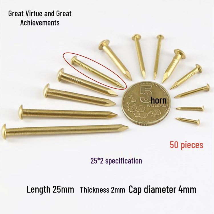 Round Head Brass Nails for DIY Projects and Picture Hanging