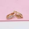Exquisite Russian Purple Gold Single-Row Earrings Classic Gold Diamond Earrings Rose Gold Plated Zircon Earrings