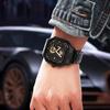 Yashidun Men's Square Waterproof Watch with Luminous Dial, Leather Strap, and Calendar 