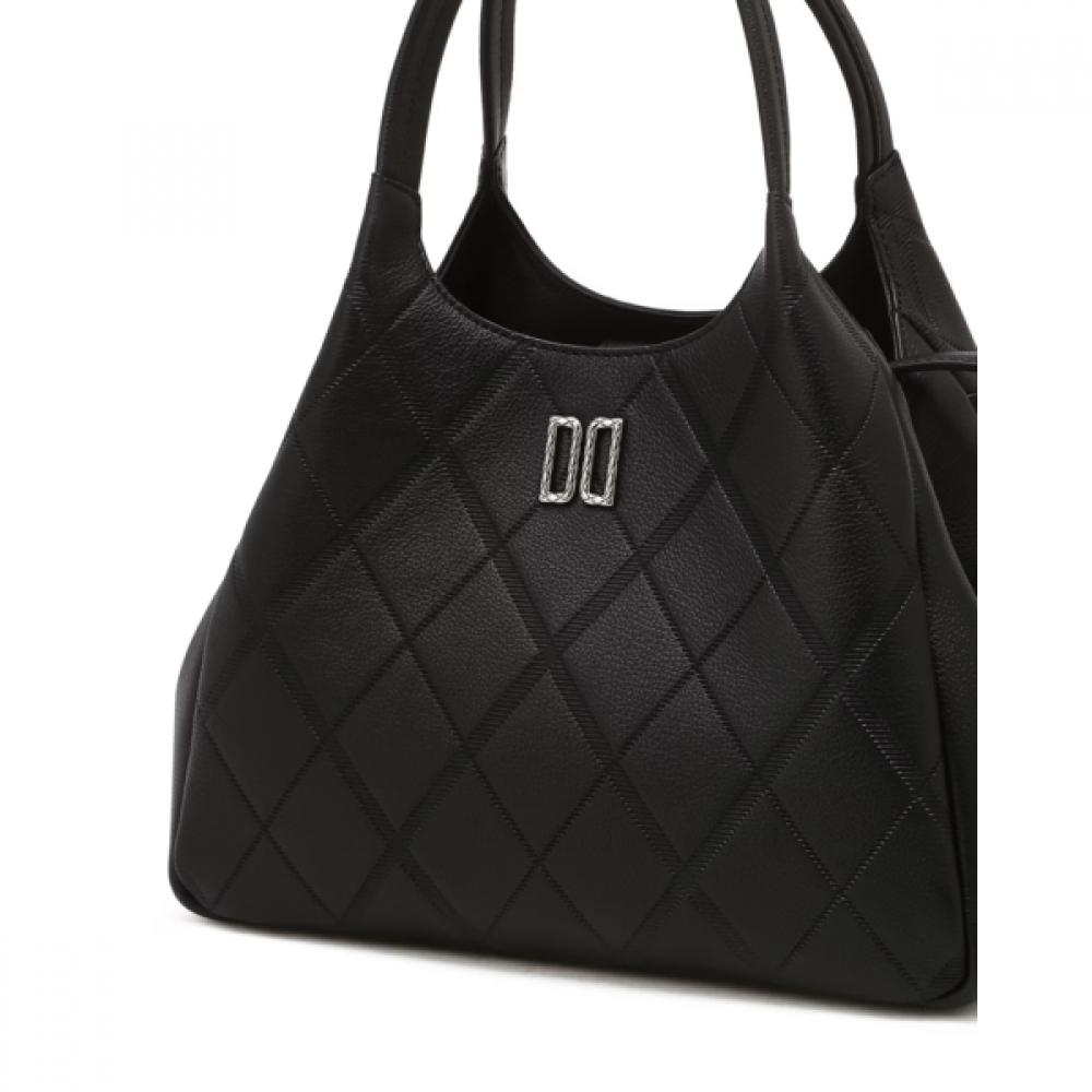 Daks Black Leather Tote Bag Dd Logo Dcba6f442bk