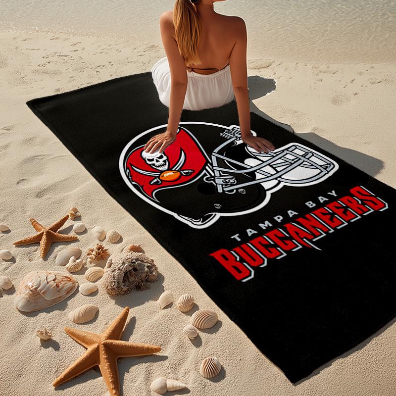 Tampa Bay Buccaneers Logo Microfiber Beach Towel, Lightweight And Quick-Dry, for Summer Travel, Beach Essential, Swimming Pool