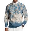 Men's Round Neck Long Sleeve Ribbed Knit Pullover