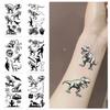 New Black and White Dinosaur Luminous Tattoo Stickers Waterproof Party Gift Funny Face Stickers