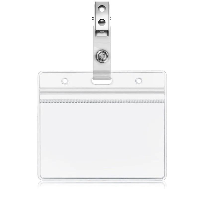 

1PCS Women Men ID Business Working Credit Card Badge Holder Bag Solid Color Black New Retractable Badge Reel PVC Card Cover Case
