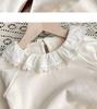 Korean Style Floral Ruffle Collar Long Sleeve Toddler Girls' T-Shirt