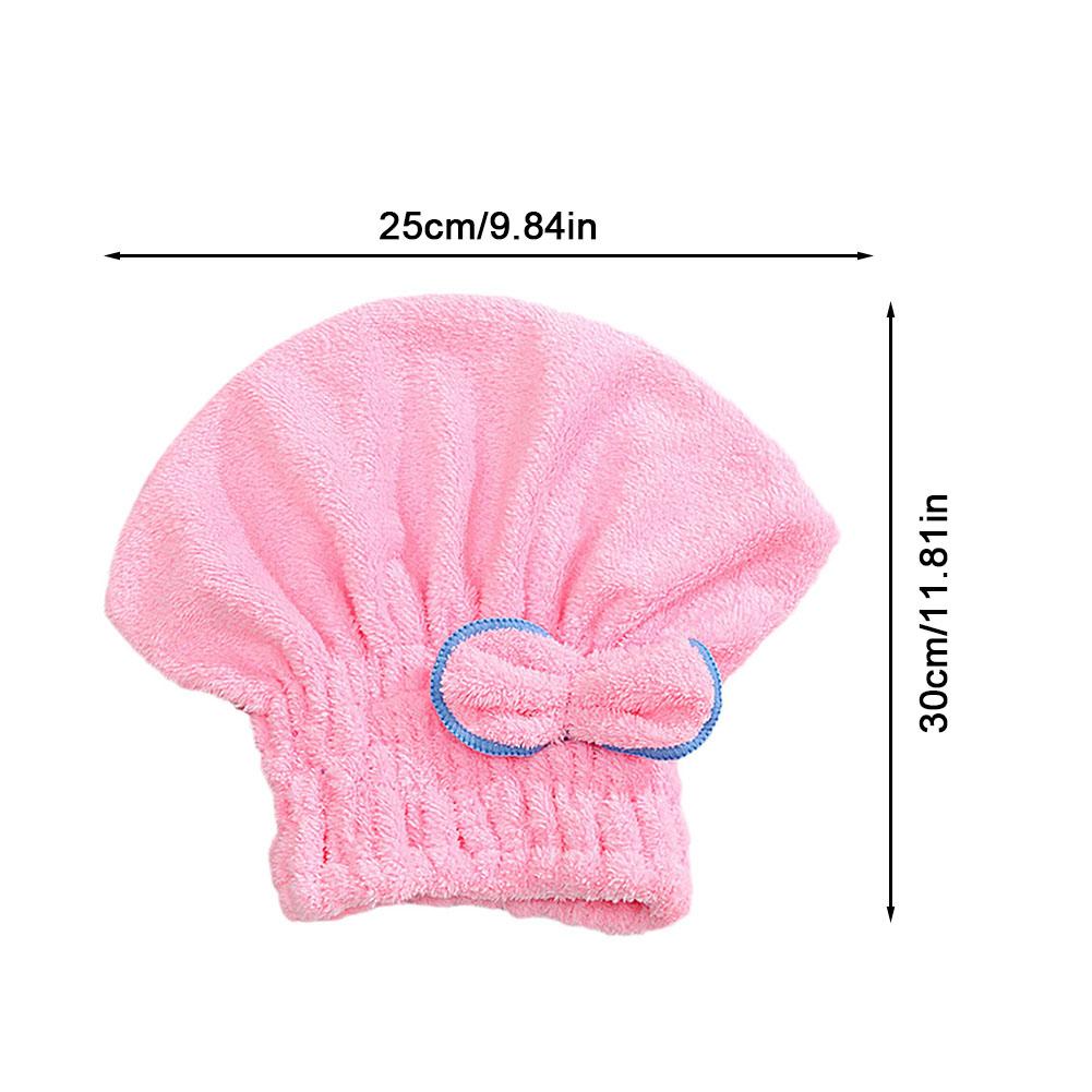 6 Colors Microfiber Solid Quickly Bowknot Wrap Towel Dry Hair Hat Hair Turban Head Wrap Hat Thickened Absorbent For Dry Hair Cap