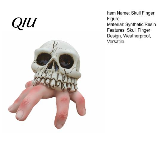 Simulated Bone Texture Decor Skull Finger Ornament, Resin Carving Halloween Decoration, Lifelike Horror Party Decoration Scary Dark