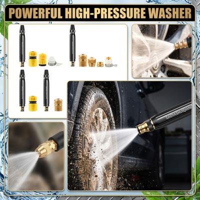 High Pressure Washer Spray Gun with Adjustable Nozzle and Hose Connector for Cleaning Cars Patios and Outdoor Surfaces