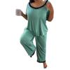 Women's Plus Size Lace Trim Pajama Set - Spring/Summer Loose Fit