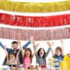 2/1Pack Foil Fringe Garland Metallic Tinsel Streamers Banner Hanging for Parade Floats Birthday Wedding Christmas Party Decors