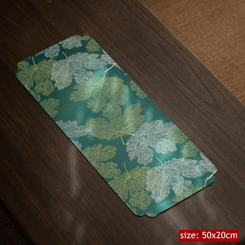 

Chinese Style Waterproof Dry Tea Towel High Grade Cloth Art Teapot Mat Zen Tea Table Decoration Supplies Teaware Accessories 50x20cm