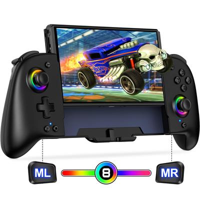 Nintendo Switch Controller with RGB Macro Handheld Controller Gyro Rapid 1000mAh High Compatible with 8-Color Lighting, Function, Mode, Grip,