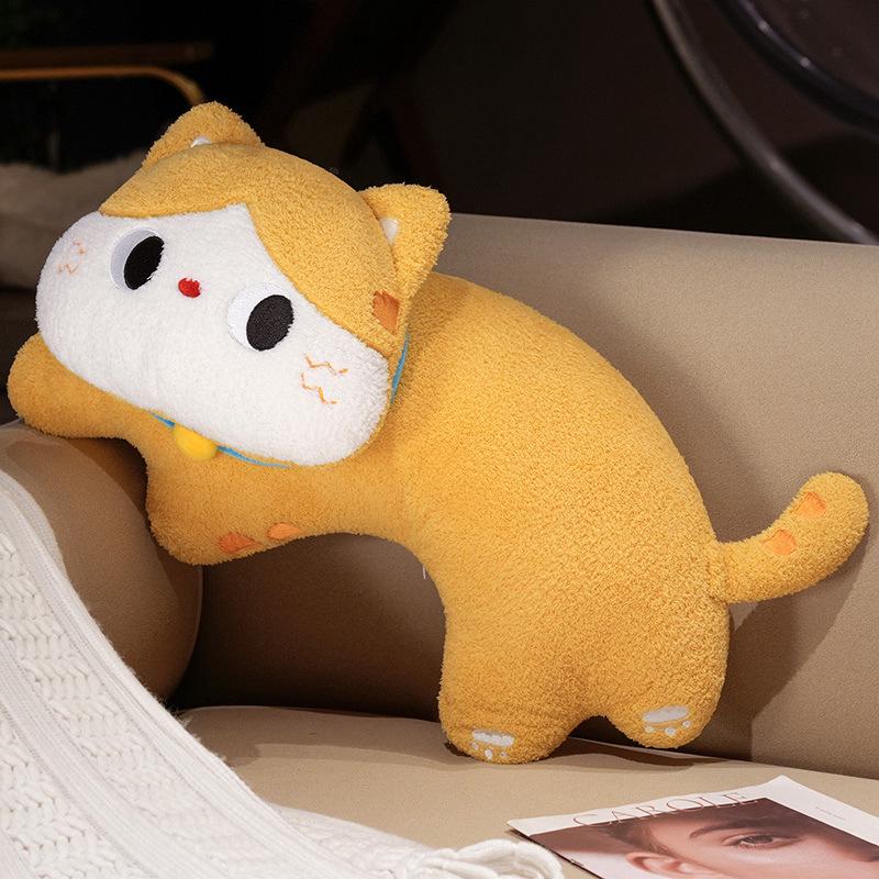 Big-Eyed Cat Hugging Plush Pillow - Cute Cat Doll Gift for Birthdays 50 cm