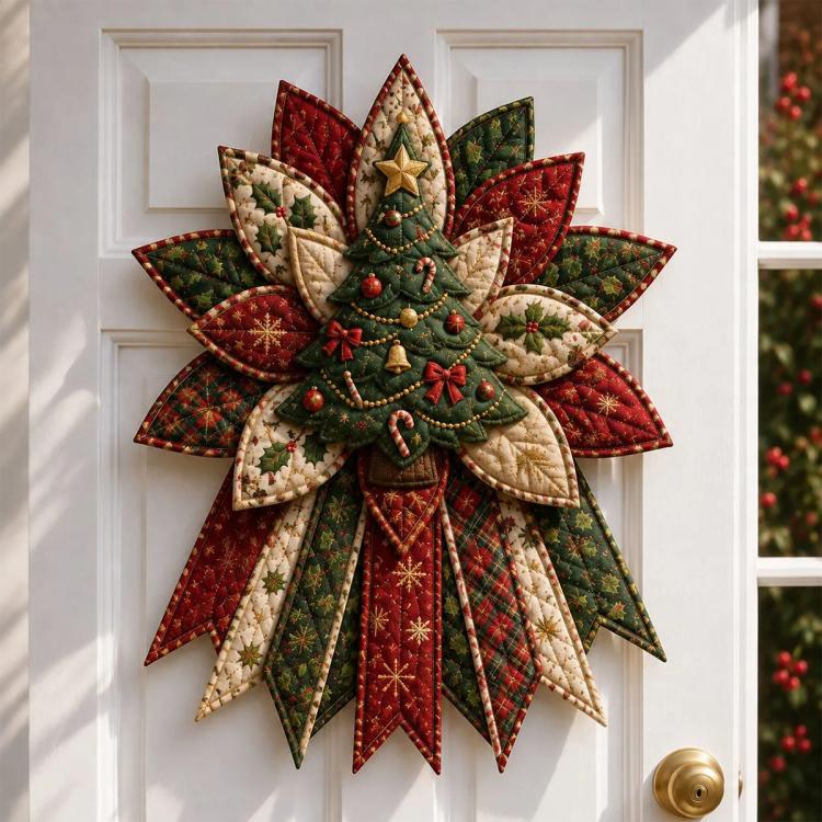 Festlicher gesteppter Weihnachts-Türhänger DIY Nähset