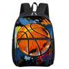 Basketball Patten Square Front Pocket Backpack Zipper Large Capacity for Boy/Girls Best Gift 2D Cartoon Children's School Bag