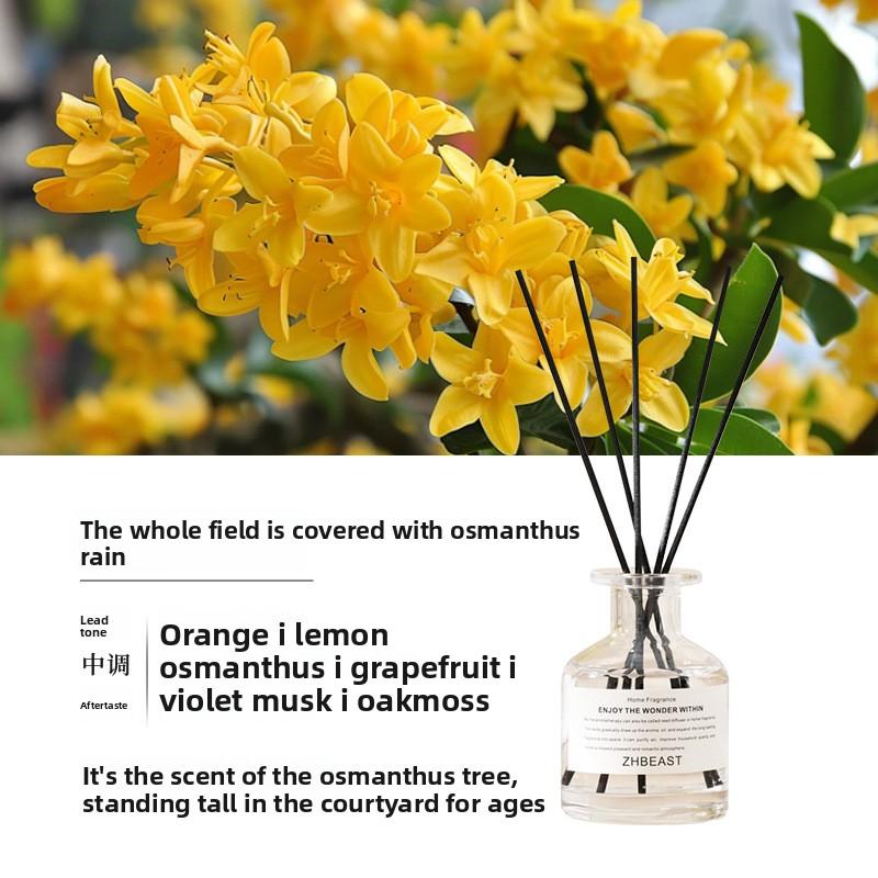 Osmanthus Fragrance Home Durable High - Quality Non - Fire Fragrance Essential Oil Black and White Pot Bottle Bedroom Deodorant Perfume Ornaments 120ml
