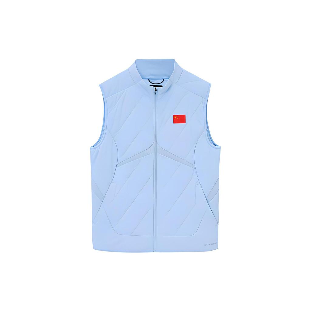 Anta Champion All-Weather Series Solid Color Zip-Up Stand Collar Sleeveless Vest Men Vests Asiad-Blue 152340917-2