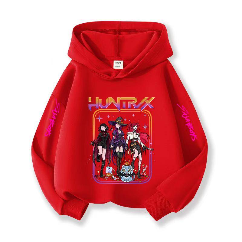 2025 New K-POP Animated Children's Hoodie Fashion Cartoon Printed Girls' Hoodie Sportswear Casual Style Top