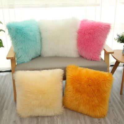 Waschbare Faux-Woll-Plüsch-Kissenhülle für das Sofa