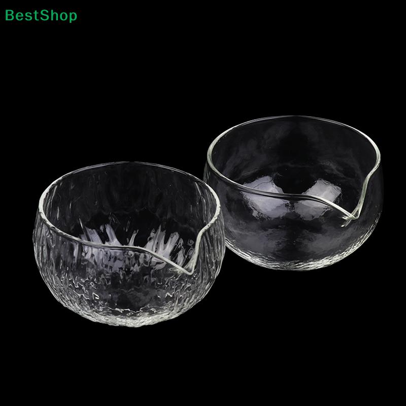 Japanese-Style Matcha Bowl | High Borosilicate Glass Bowl with Spout - Transparent Hammered Texture for Matcha Preparation