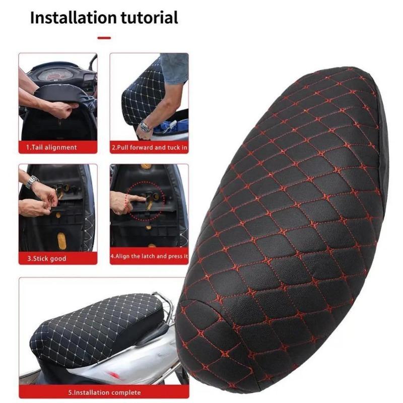 1 stück Motorrad Sitzbezug Verdickter Wasserdichter Anti-Rutsch-Sitzschutz 3D Kunstleder Sitzpolster Schutzhülle für Motorrad